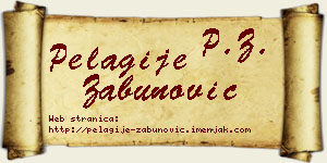 Pelagije Zabunović vizit kartica